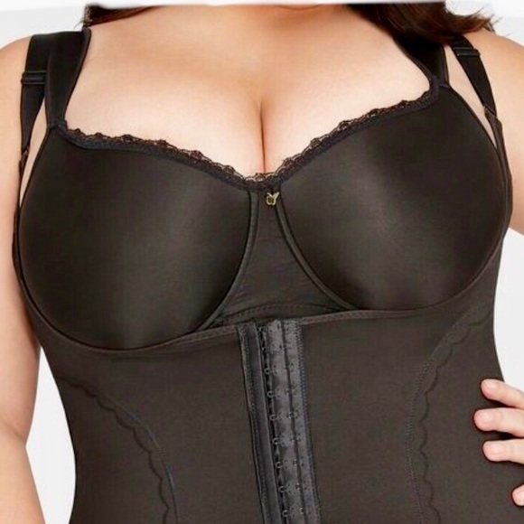 2X 18/20 Ashley Stewart Scuba WYOB WAIST Tummy Smoothing Shaper tank top Black - Picture 2 of 6